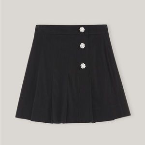 NWT Ganni Recycled Suit Mini Skirt, Black, US 4/EU 36